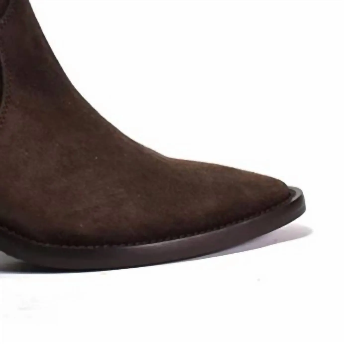 Women's Penny Bootie In Brown Suede
