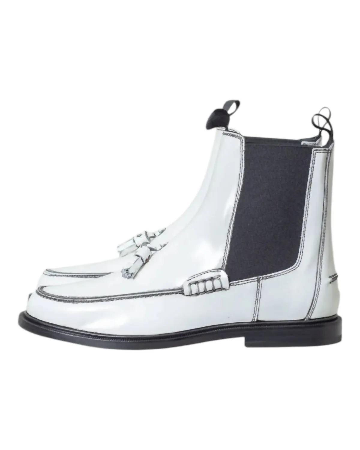 Women's Pooky Chelsea Boot With Tassel Booties In White