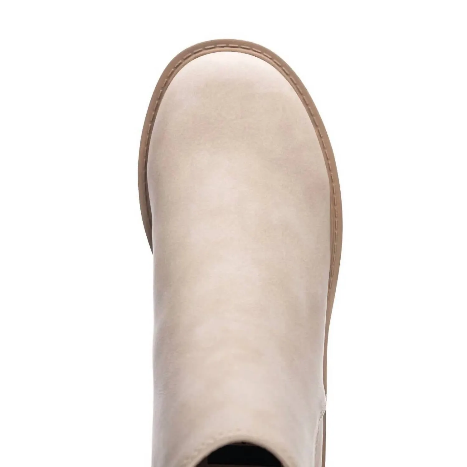 Women's Pull On Chunky Heeled Bootie In Taupe