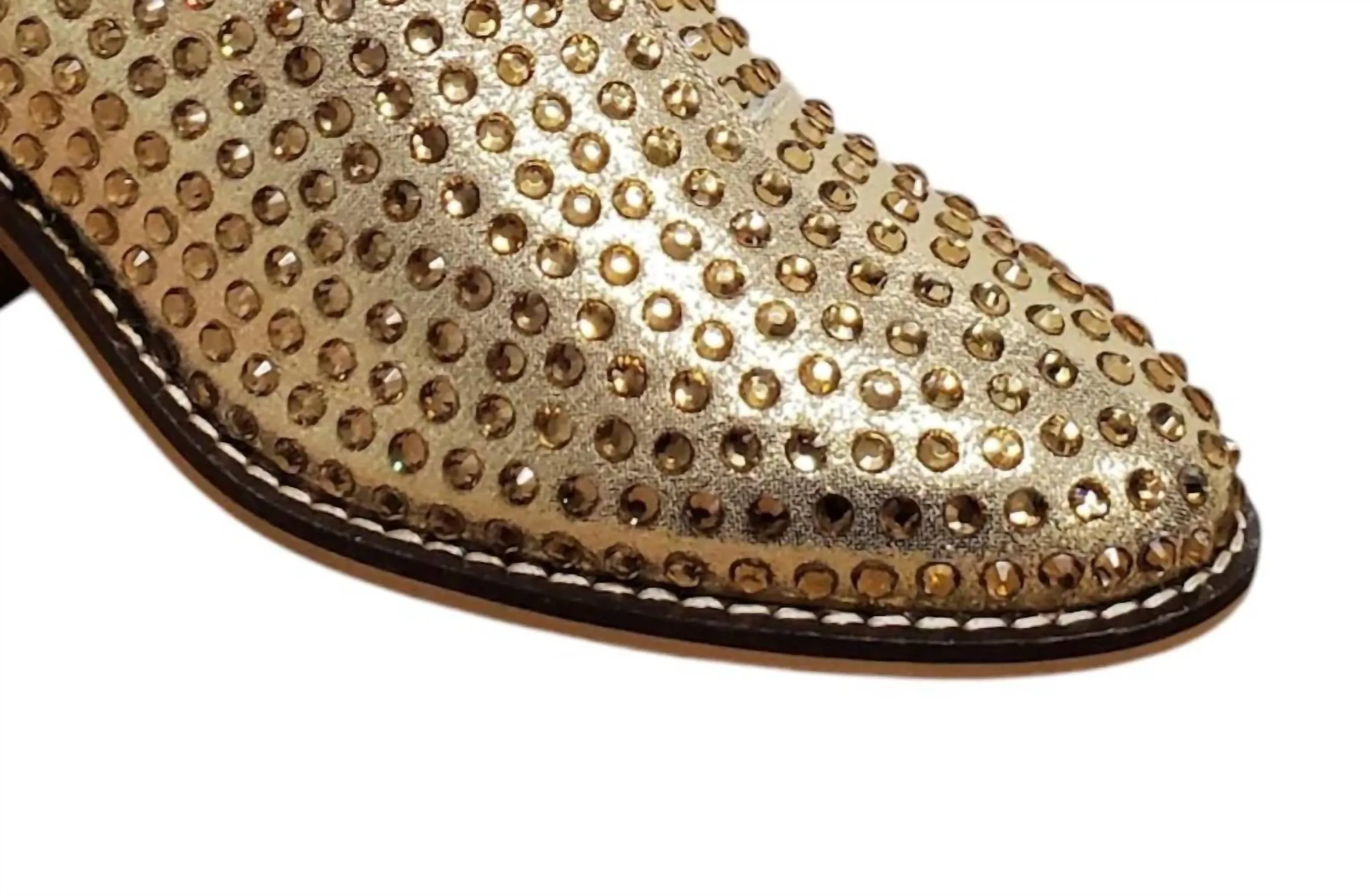 Women's Rhinestone Bootie In Gold