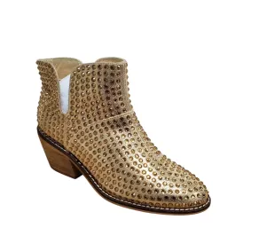 Women's Rhinestone Bootie In Gold