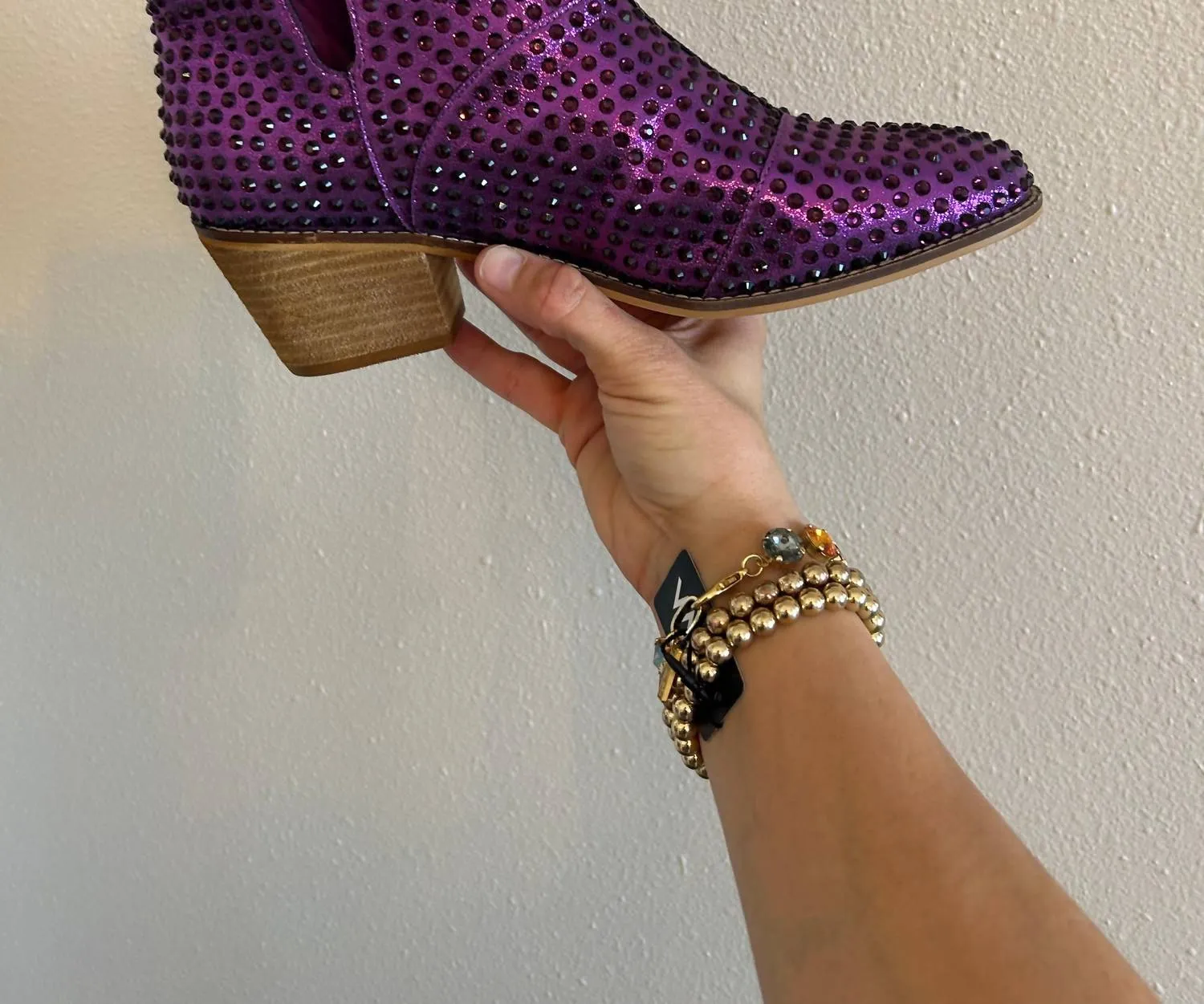 Women's Rhinestone Bootie In Gold
