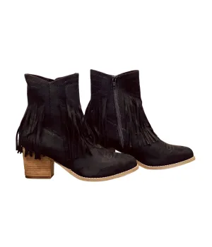 Women's Sandra Fringe Booties In Black