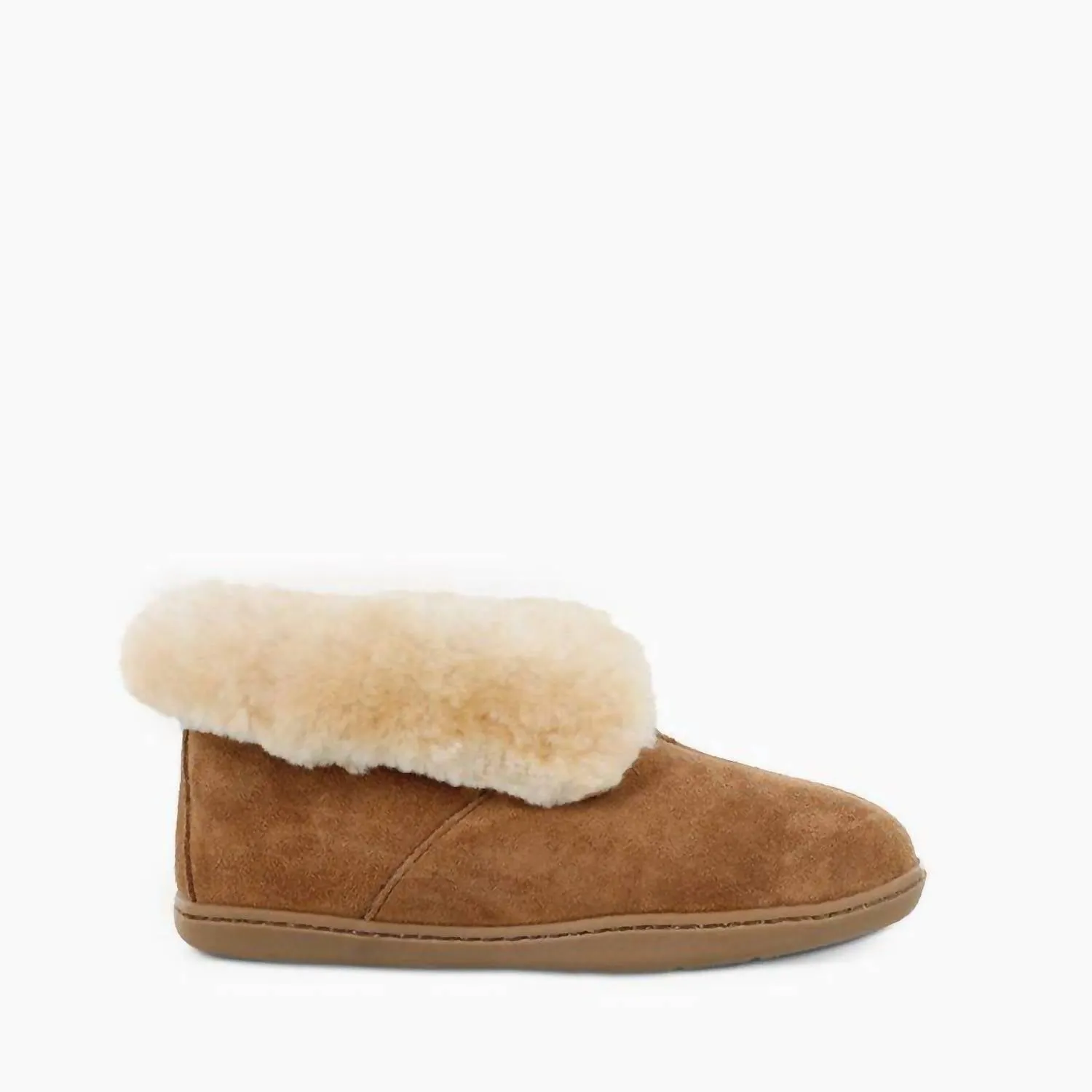 Women's Sheepskin Ankle Moccasin Boots In Tan