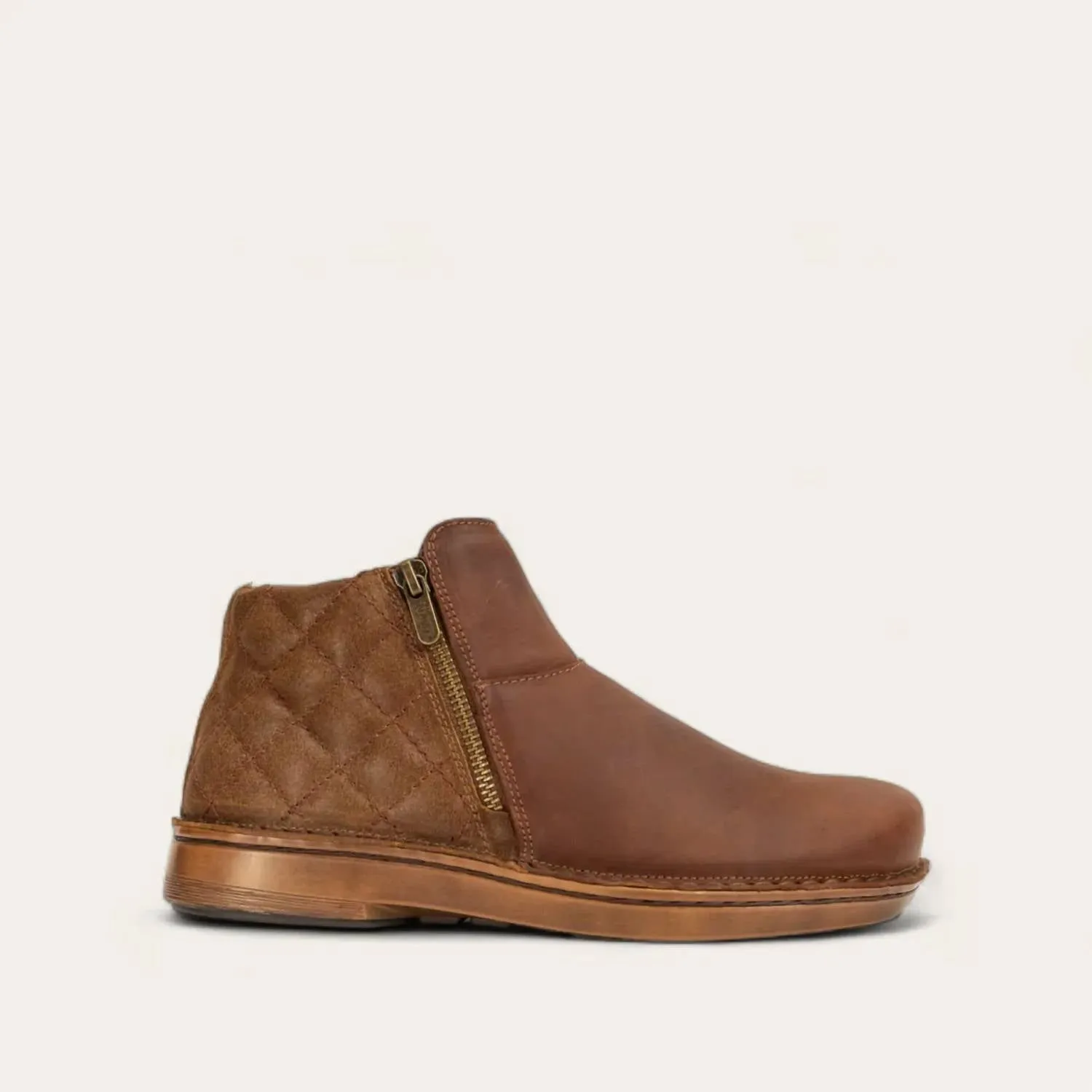 Women's Sintra Zip Booties - Wide In Soft Cognac / Antique Brown