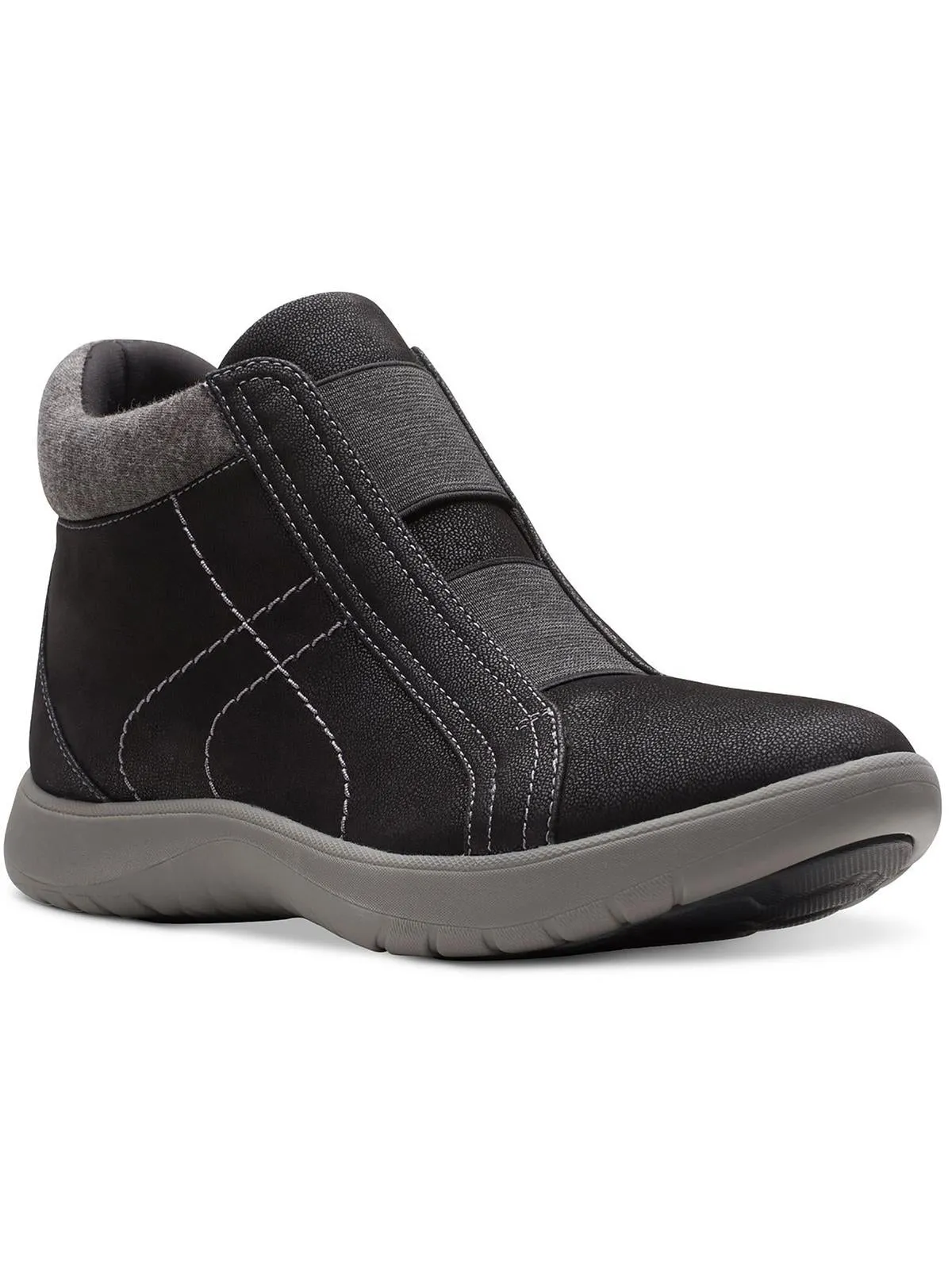 Womens Slip On Laceless Ankle Boots
