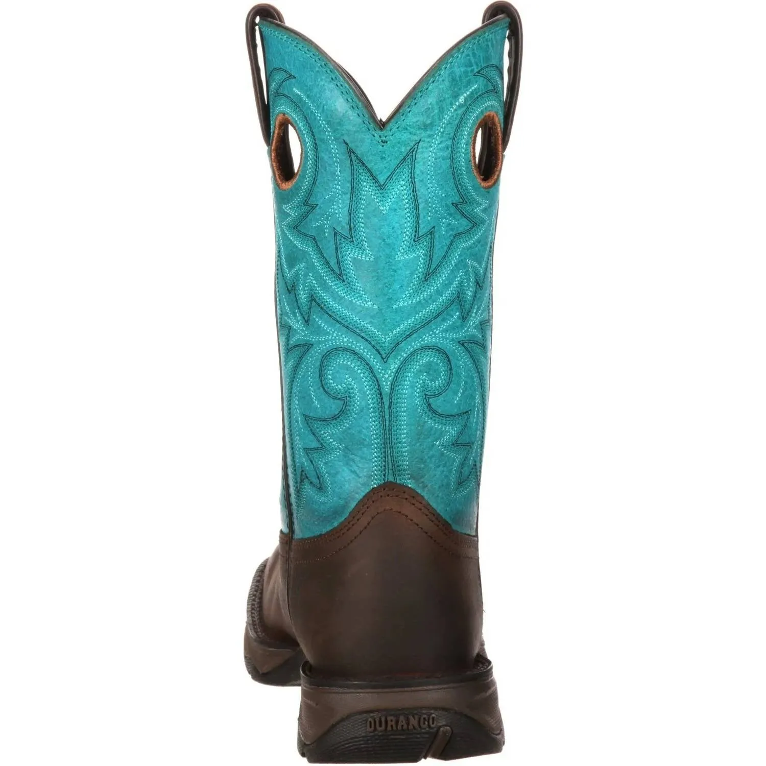 Women's Steel-Toe Lady Rebel Bar None Work Boots In Dark Brown/turquoise