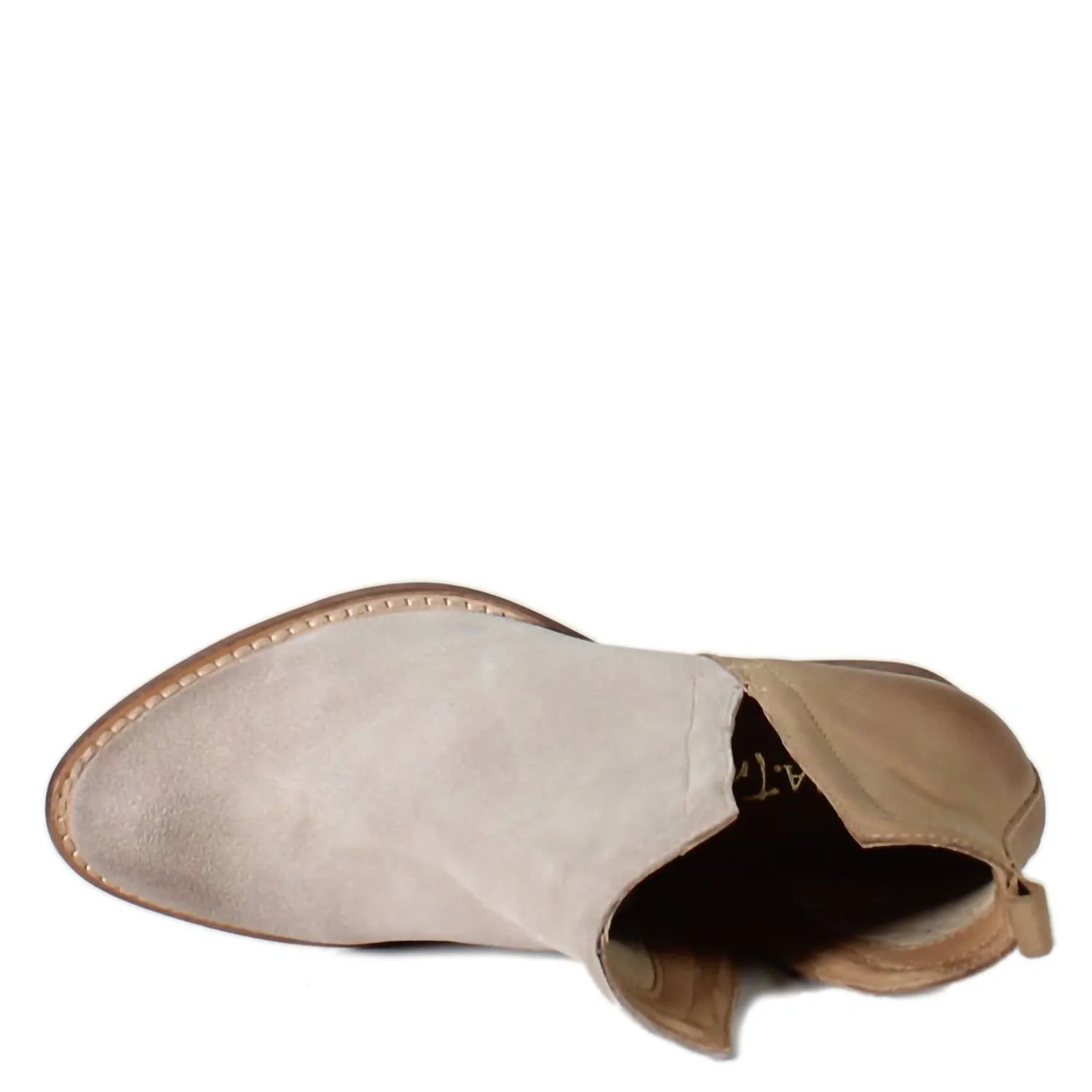 Women's Stop By Ankle Boots In Sand Suede/ Cognac Leather