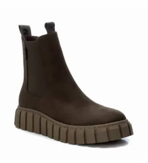 Women's Suede Booties In Khaki