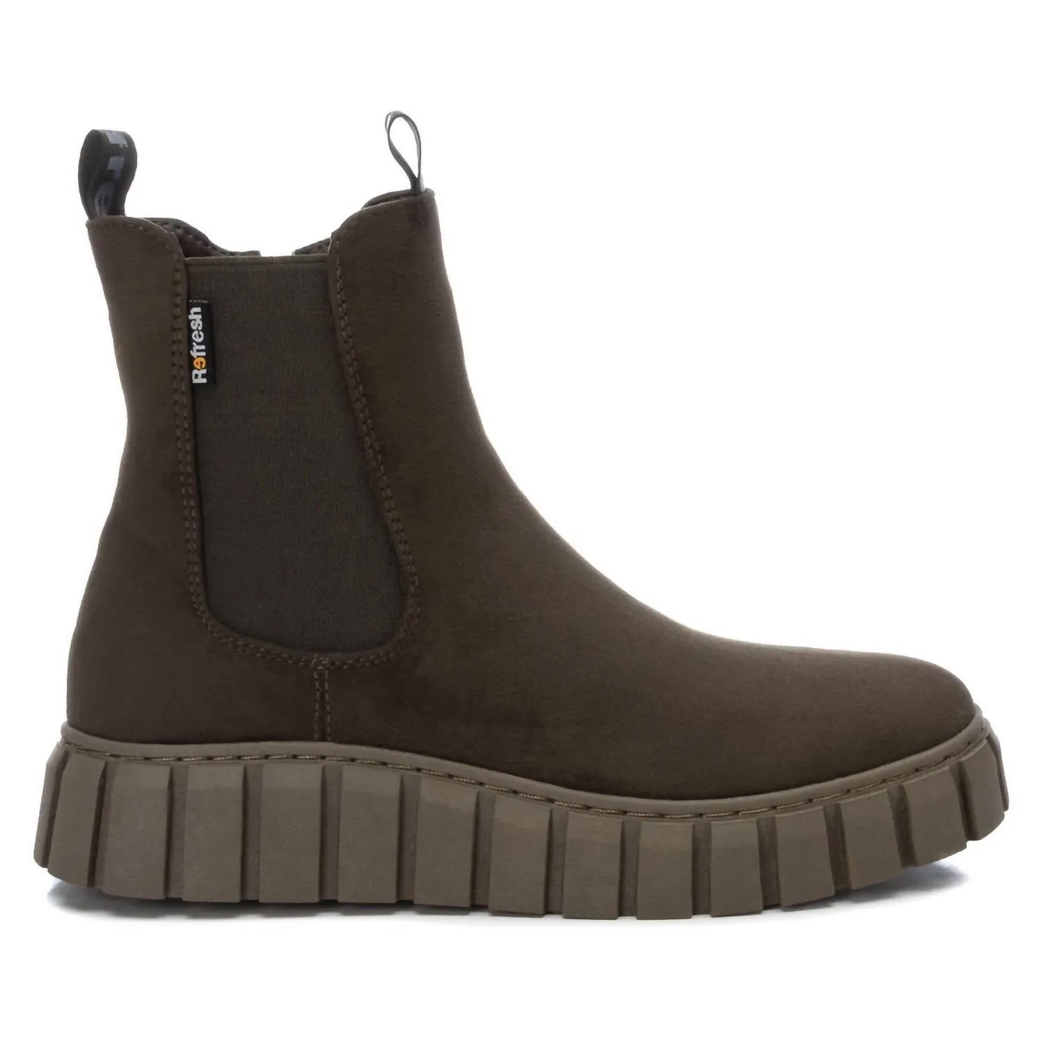 Women's Suede Booties In Khaki