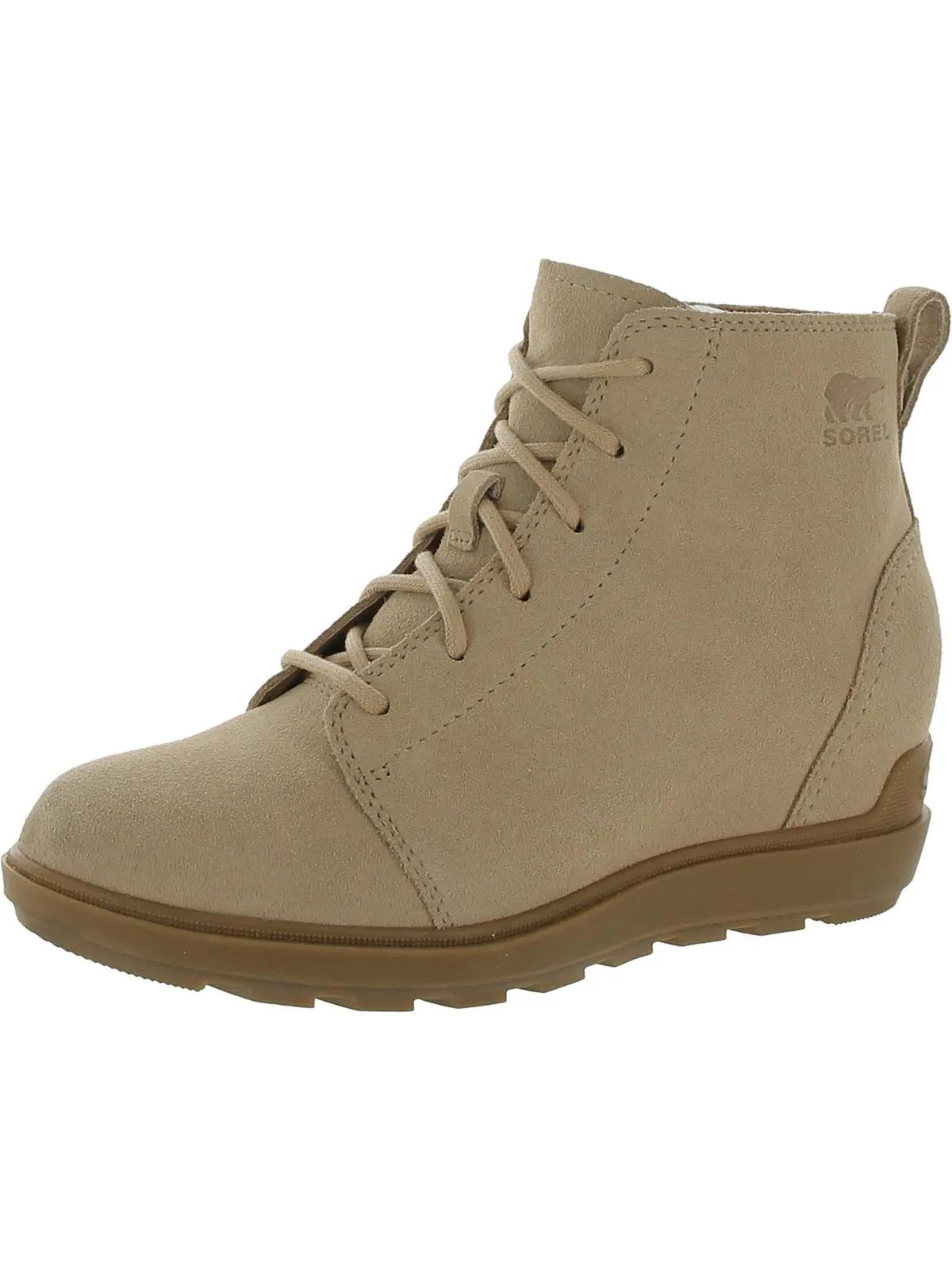 Womens Suede Lace-Up Booties