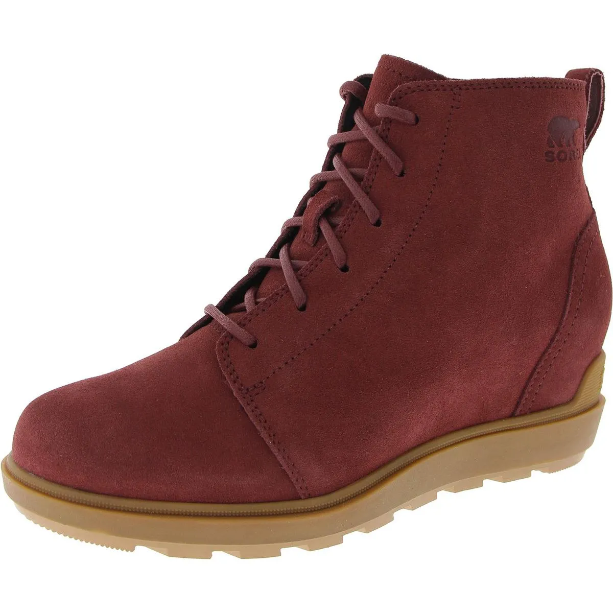 Womens Suede Lace-Up Booties