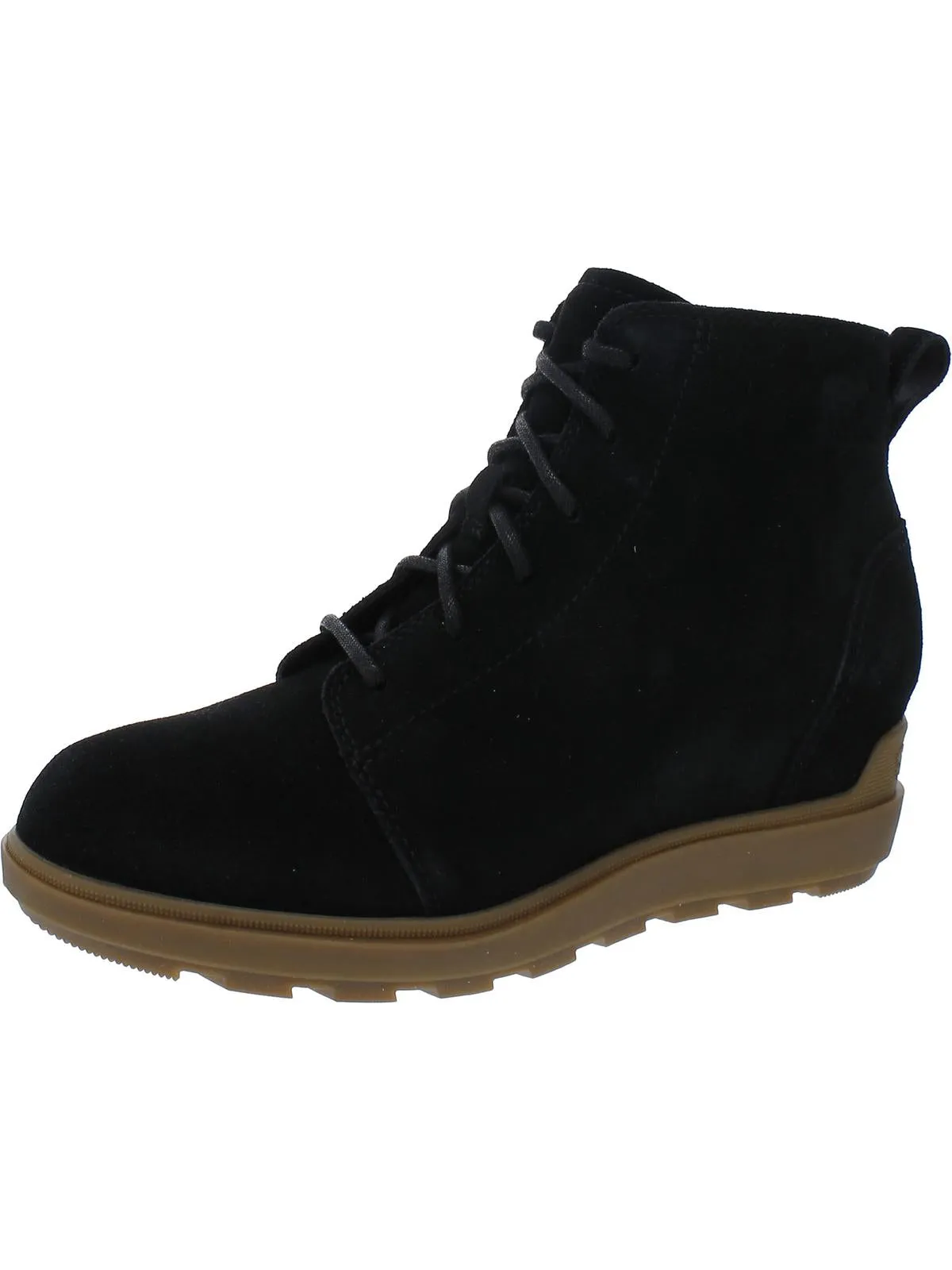 Womens Suede Lace-Up Booties