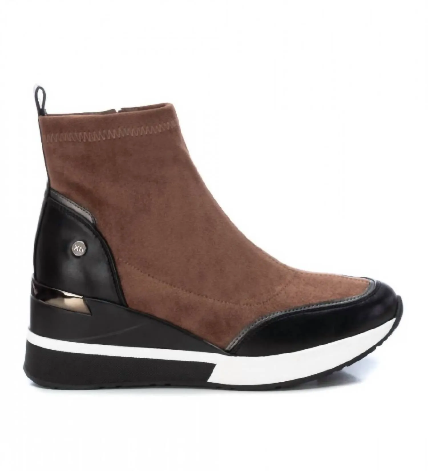 Women's Suede Wedge Booties In Brown