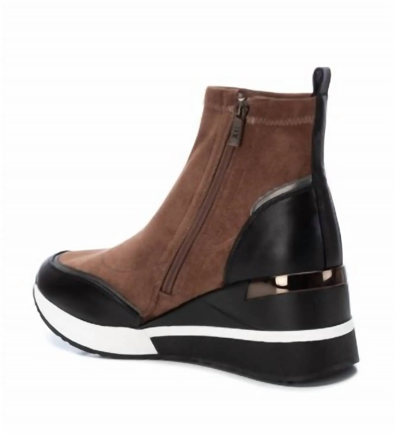 Women's Suede Wedge Booties In Brown