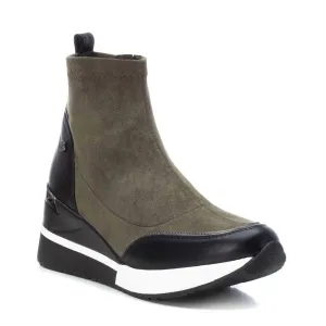 Women's Suede Wedge Booties In Open Green