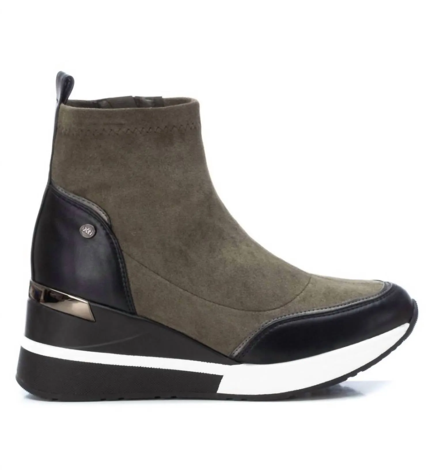 Women's Suede Wedge Booties In Open Green