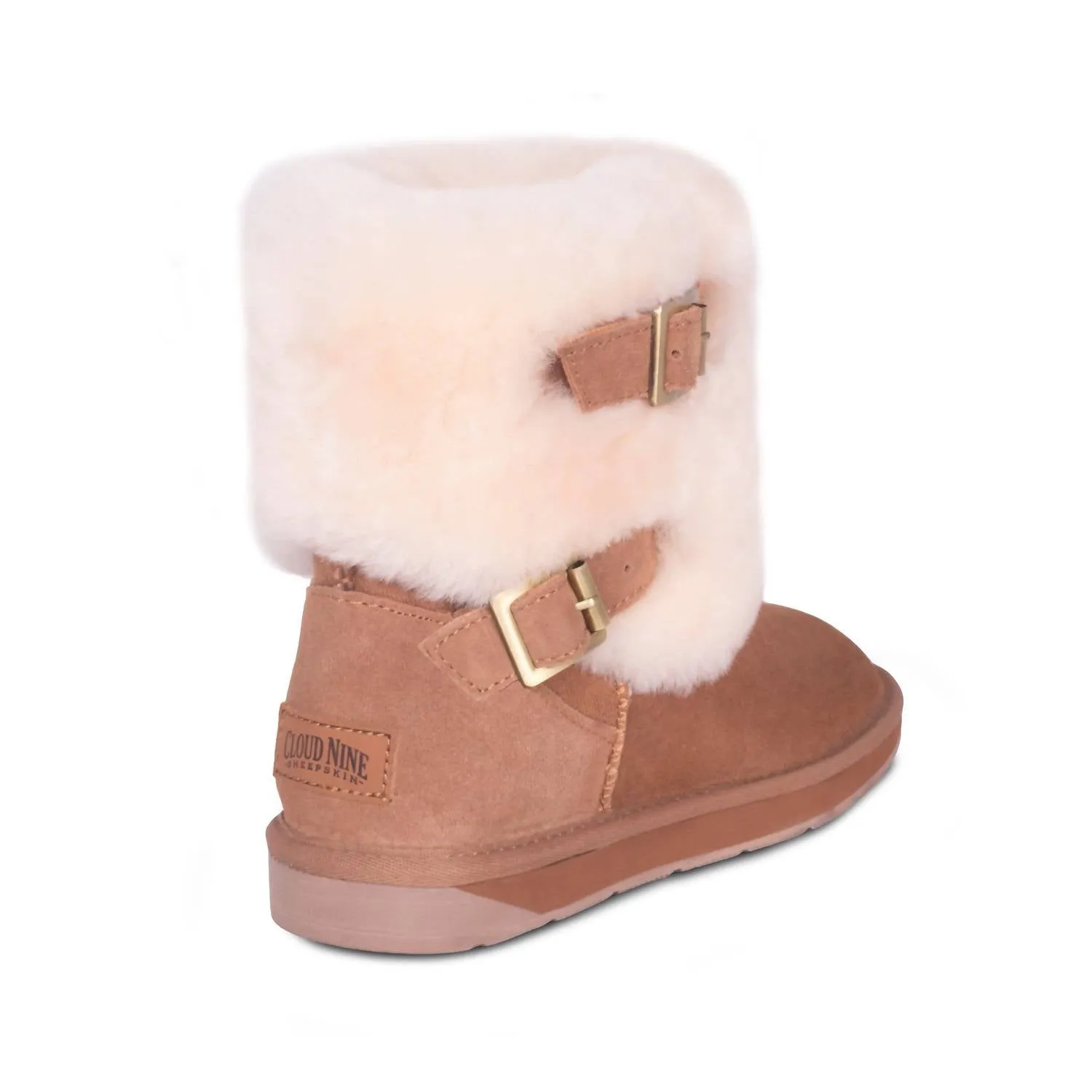 Women's Two Buckle Boots In Chestnut