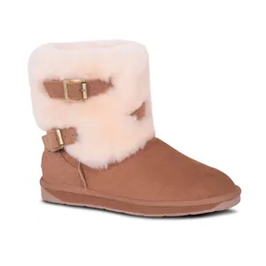 Women's Two Buckle Boots In Chestnut