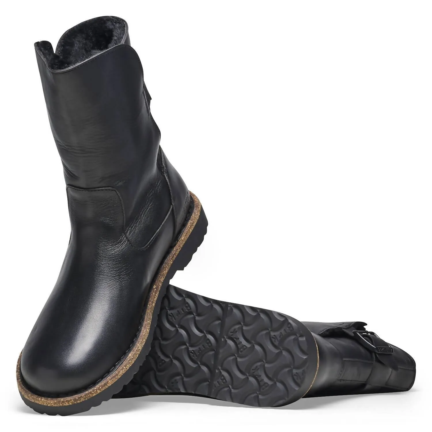 Women's Uppsala Shearling Boot In Black Leather