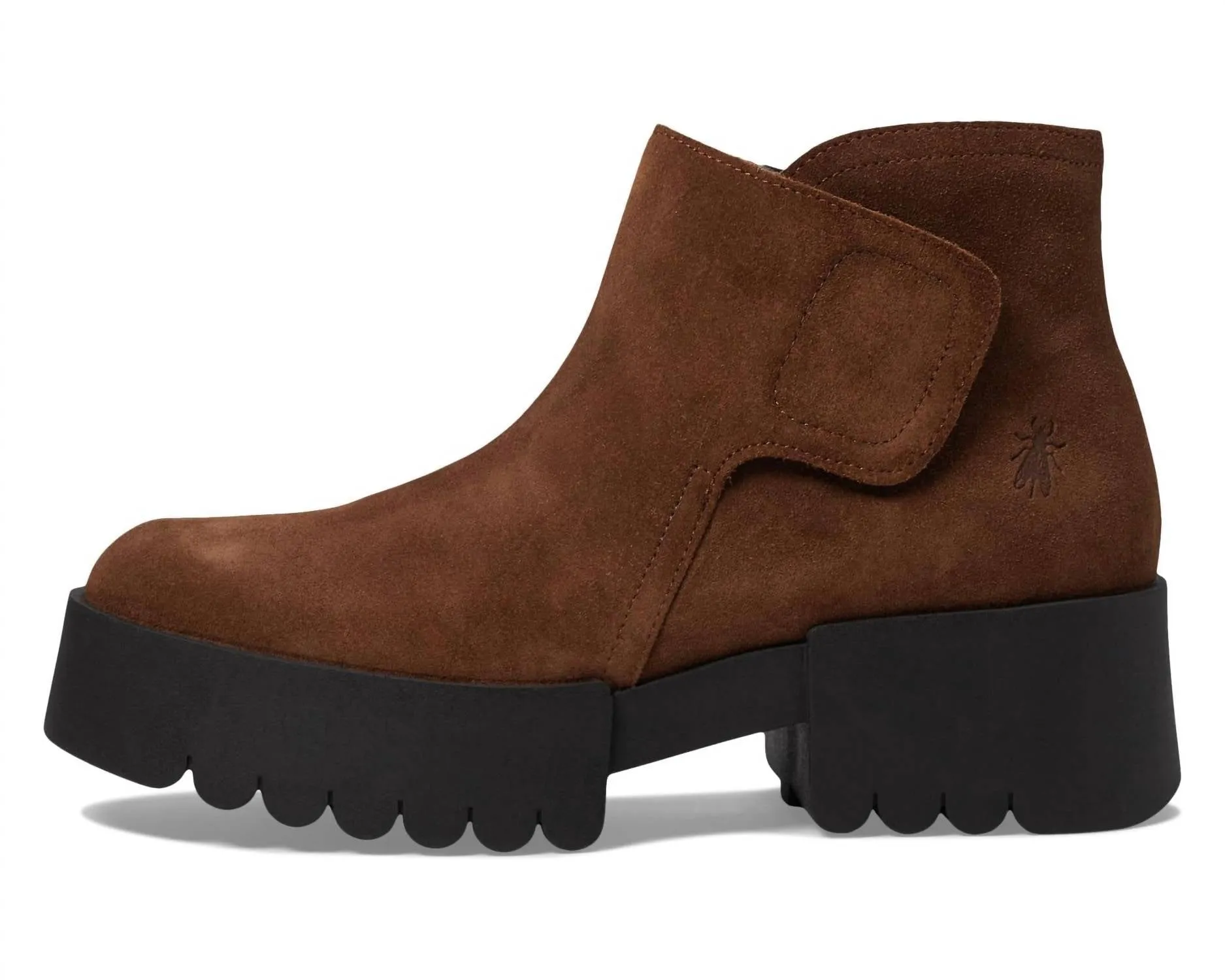 Women's Velcro Ankle Boots In Camel