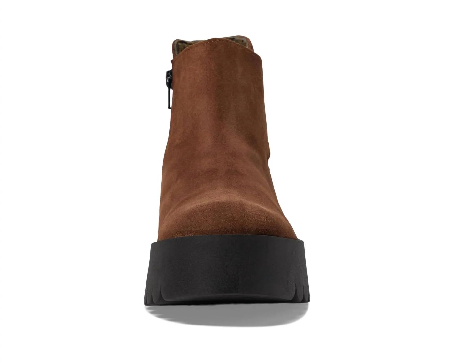 Women's Velcro Ankle Boots In Camel