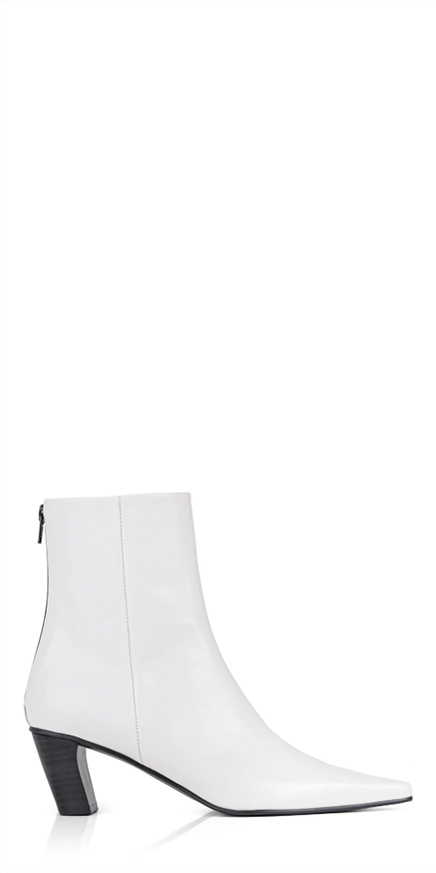 Women's Westy Slim Leather Ankle Boots In White