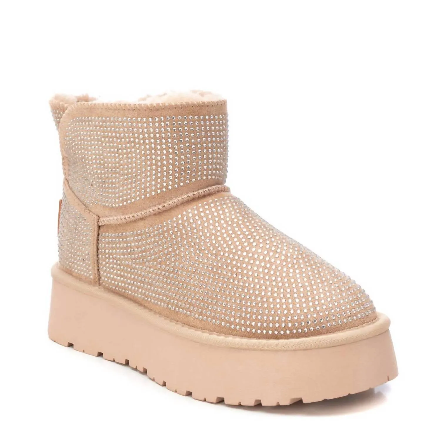 Women's Winter Suede Booties In Beige