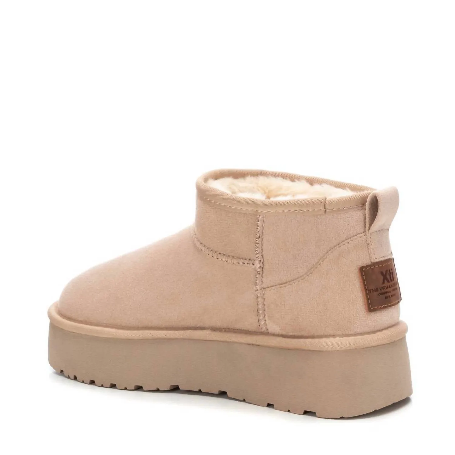 Women's Winter Suede Booties In Beige