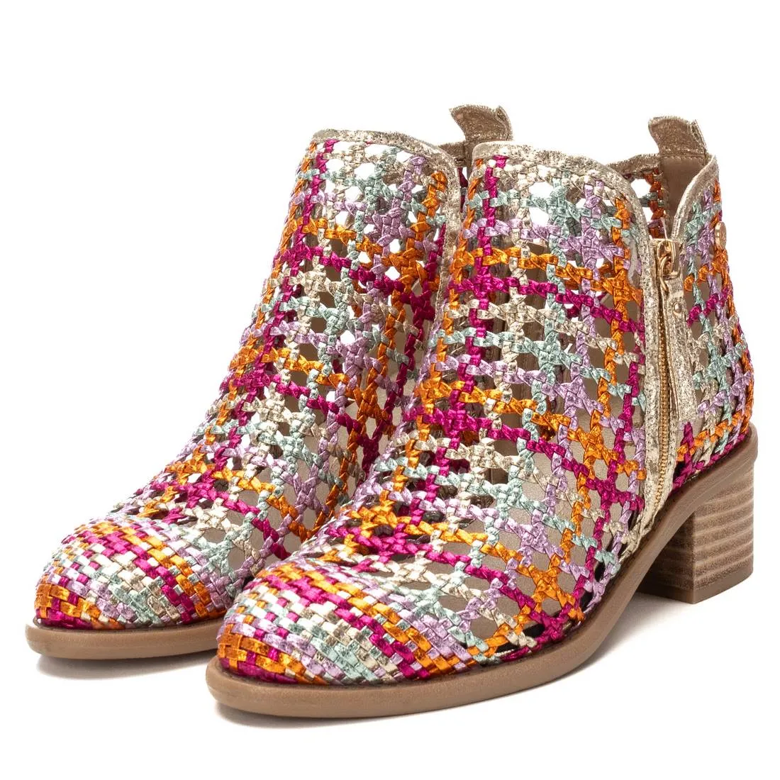 Xti Women's Braided Booties with Side Zipper