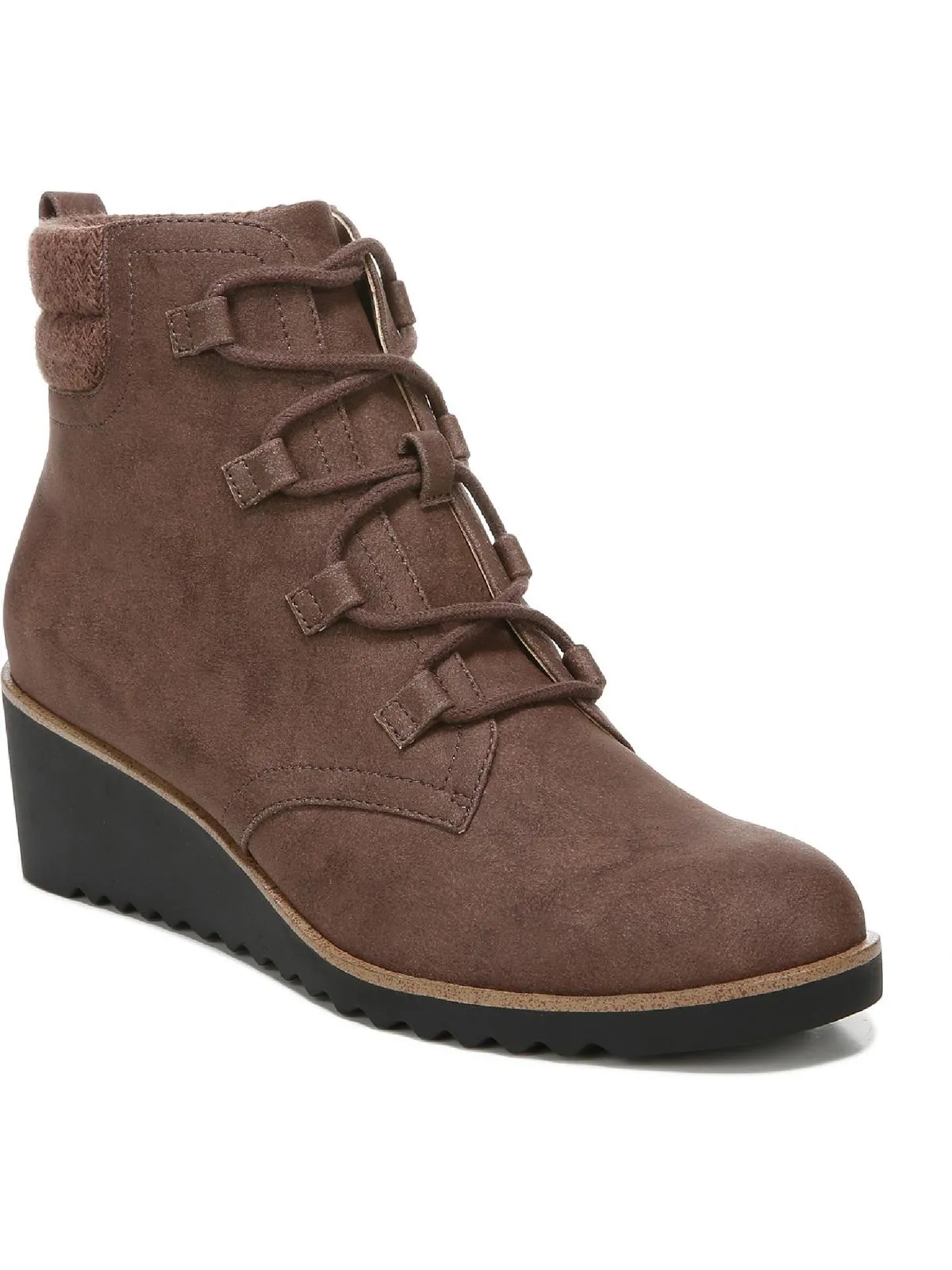 Zone Womens Leather Ankle Wedge Boots